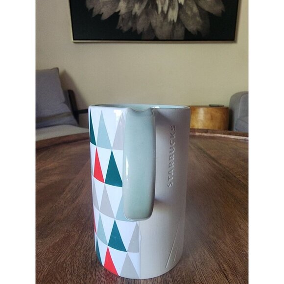 2017 Starbucks Holiday Christmas Tree Triangle Coffee Cup Tea Mug 12oz - Picture 5 of 8